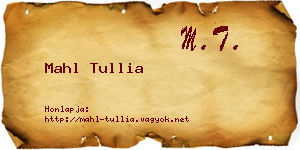 Mahl Tullia névjegykártya